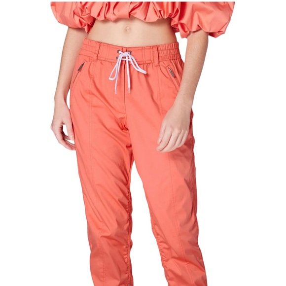 Derek Lam 10 Crosby Kina Utility Joggers in Neon Coral NWT - Picture 2 of 7